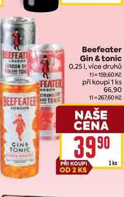 Billa Beefeater Gin & tonic nabídka