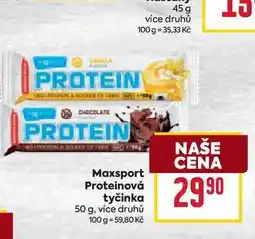 Billa MaxSport Tyčinka proteinová nabídka