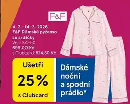 Tesco F&F Dámské pyžamo se srdíčky, Vel.: 34-50 nabídka
