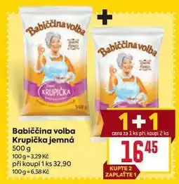 Billa Babiččina volba Krupička jemná nabídka