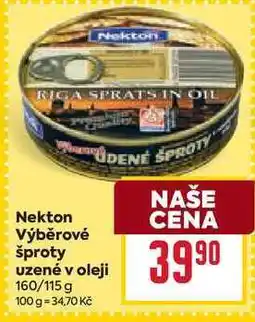 Billa Nekton Výběrové šproty uzené v oleji 160/115 g nabídka
