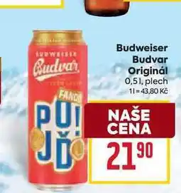 Billa Budweiser Budvar Originál 0,51, plech nabídka