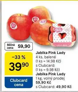 Tesco Jablka Pink Lady, 4 ks, balené nabídka