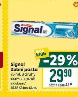 Billa Signal Zubní pasta nabídka