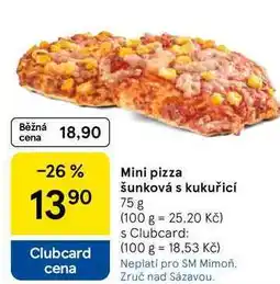 Tesco Mini pizza šunková s kukuřicí nabídka