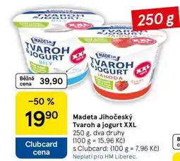 Tesco Madeta Jihočeský Tvaroh a jogurt XXL, 250 g, dva druhy nabídka