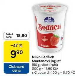 Tesco Milko Bedřich Smetanový jogurt nabídka