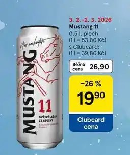 Tesco Mustang 11, 0.5 l, plech nabídka
