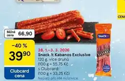 Tesco Snack !t Kabanos Exclusive, 120 g, více druhů nabídka