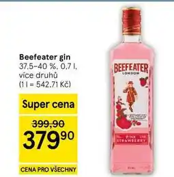 Tesco Beefeater gin 37,5-40 % nabídka