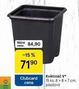 Tesco Květináč V, 15 ks. 8 x 8 x 7 cm. plastový nabídka