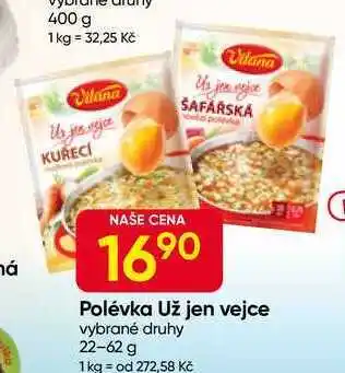 Hruška VITANA Polévka Už jen vejce vybrané druhy nabídka