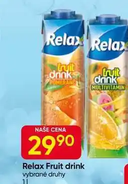 Hruška Relax Fruit drink vybrané druhy nabídka