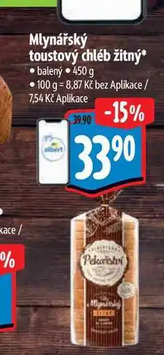 Albert Mlynářský toustový chléb žitný nabídka