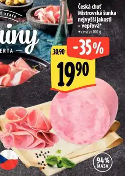 Albert Česká chuť Mistrovská šunka nejvyšší jakosti - vepřová nabídka