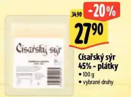 Albert Císařský sýr 45% - plátky nabídka