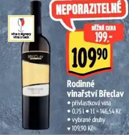 Albert Rodinné vinařství Břeclav nabídka
