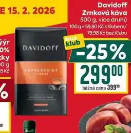 Billa Davidoff Zrnková káva nabídka