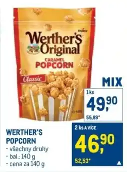 Makro Werther's popcorn nabídka