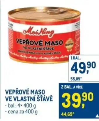 Makro Vepřové maso ve vlastní stavě nabídka