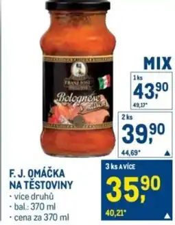 Makro F. J. qmáčka na těstoviny nabídka