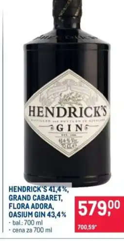Makro Hendrick's 41,4%, grand cabaret, flora adora, oasium gin 43,4% nabídka