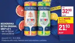 Makro Becherovka beton original, grep 4,5% nabídka