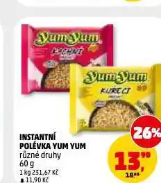 Penny Market Yum yum instantní polévka nabídka