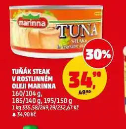 Penny Market Marinna tuňák steak v rostlinném oleji nabídka