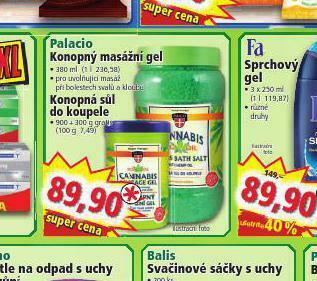 Norma Palacio konopný masážní gel nabídka