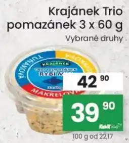 Kubík potraviny Krajánek Trio pomazánek nabídka