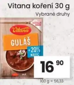 Kubík potraviny Vitana koření nabídka