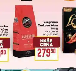 Billa Vergano zrnková káva nabídka