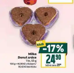 Billa Milka donut srdce nabídka