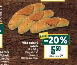 Billa Vita selský rohlík nabídka