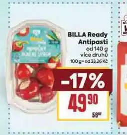 Billa Billa ready antipasti nabídka