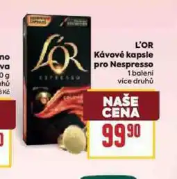 Billa L´or kávové kapsle pro nespresso nabídka