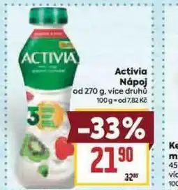 Billa Activia nápoj nabídka