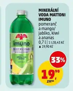 Penny Market MINERÁLNÍ VODA MATTONI IMUNO nabídka