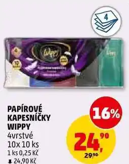Penny Market PAPÍROVÉ KAPESNÍČKY WIPPY, 10x 10 ks nabídka