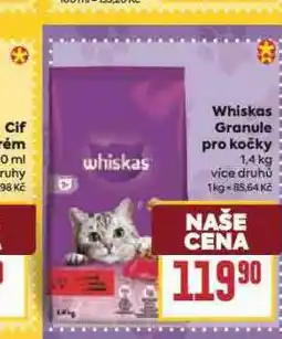 Billa Whiskas granule pro kočky nabídka