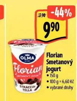 Albert Florian smetanový jogurt nabídka