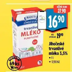 Albert Jihočeské trvanlivé mléko nabídka