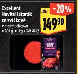Albert Hovězí tatarák ze svíčkové nabídka