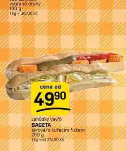 Flop BAGETA sýrová/s kuřecím řízkem nabídka