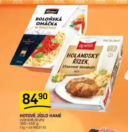 Flop HOTOVÉ JÍDLO HAMÉ vybrané druhy nabídka