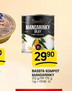 Flop BASSTA KOMPOT MANDARINKY 312 g/PP 175 g nabídka