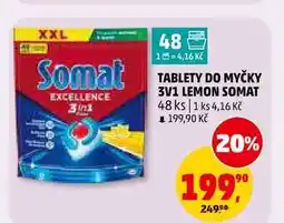Penny Market TABLETY DO MYČKY 3V1 LEMON SOMAT, 48 ks nabídka