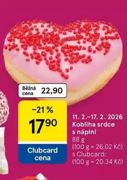 Tesco Kobliha srdce s náplní nabídka
