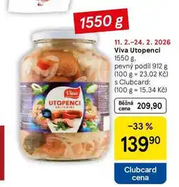 Tesco Viva Utopenci, 1550 g, pevný podíl 912 g nabídka